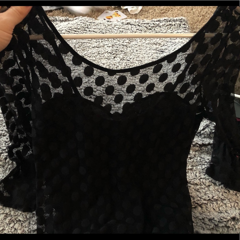 Guess polka dot mesh top